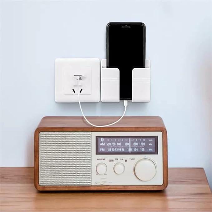 Wall Mounted Mobile Holder With Adhesive Strips& Charging Holder (Pack of 2)